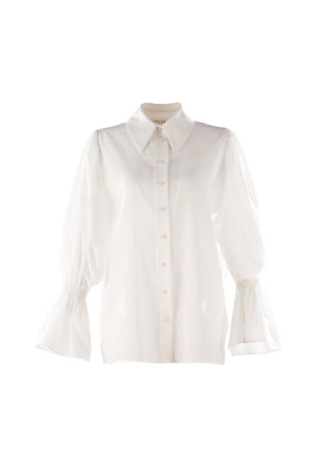 Sienna Sleeve Gathered Cotton Shirt - 4