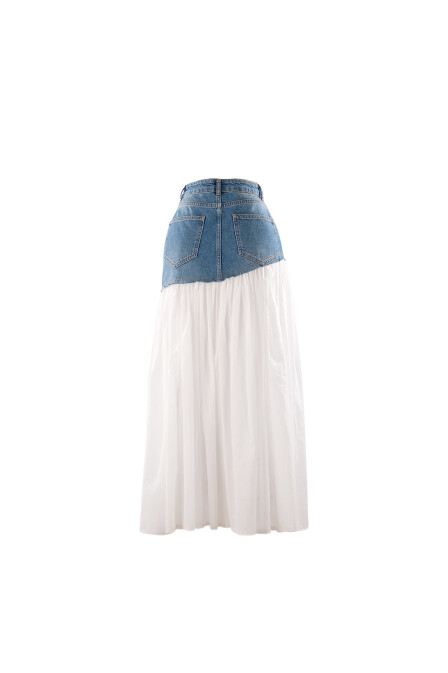 Sisley Blue Denim Detailed Skirt - 6