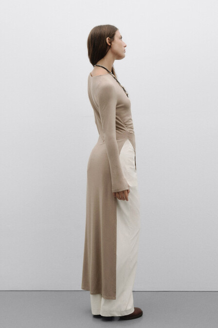 Slit Mink Knit Blouse - 5