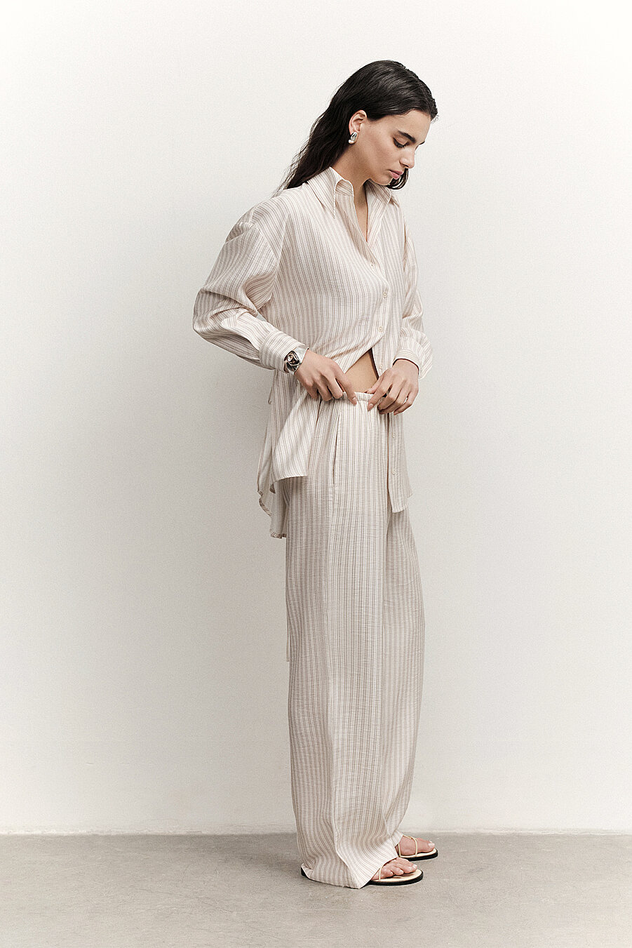 Solene Strıped Drape Shırt - 5