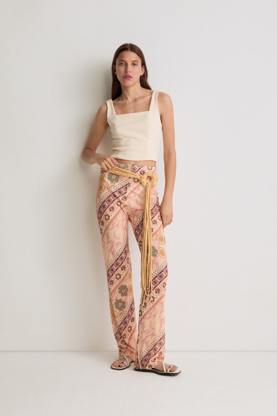 Sorbet Ethnic Patterned Knitted Trousers - 1