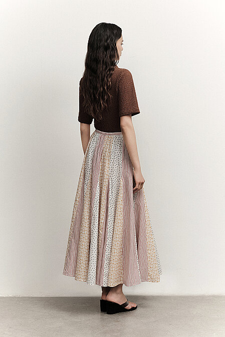 Sorelia Patterned Maxi Skirt with Gathers - 4