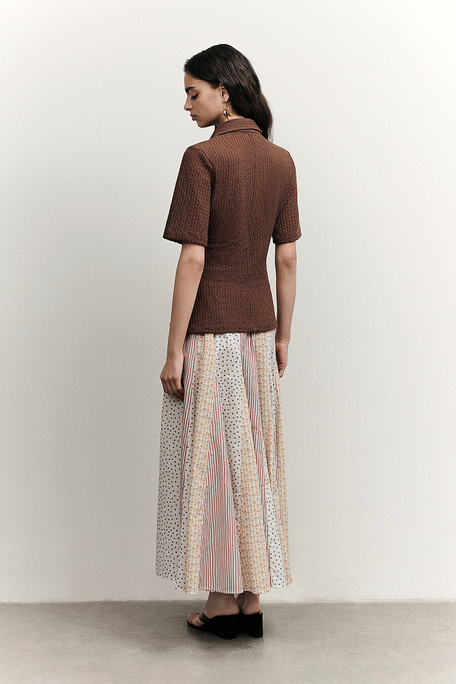 Sorelia Patterned Maxi Skirt with Gathers - 5