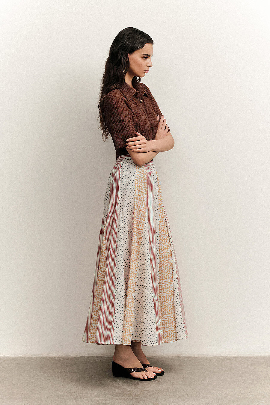 Sorelia Patterned Maxi Skirt with Gathers - 2