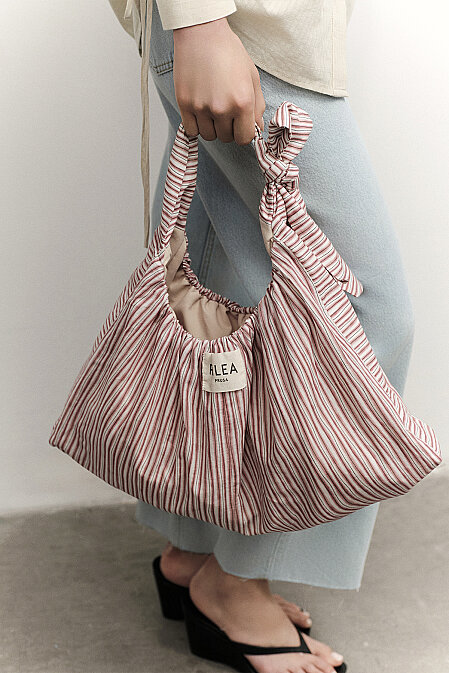 Strıped Drawstrıng Bag - 2