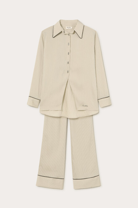 Striped Flowy Trousers - 1