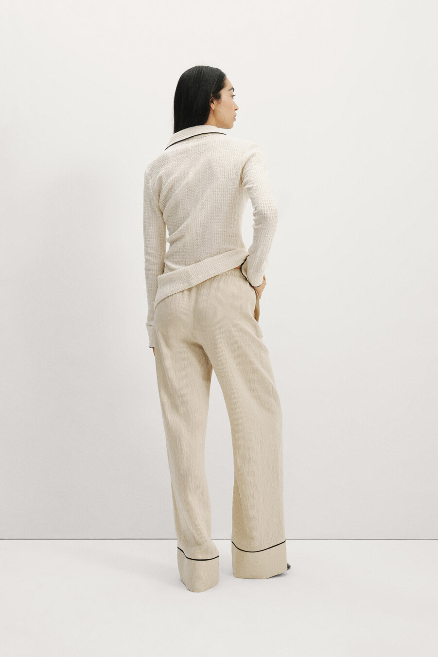 Striped Flowy Trousers - 5