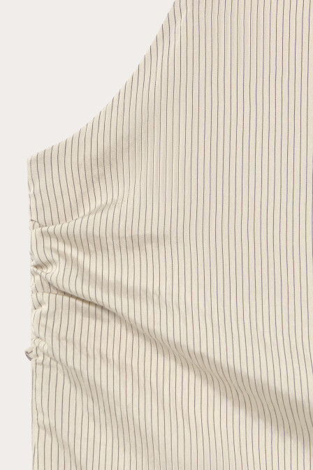 Striped Strappy Asymmetric Blouse - 4