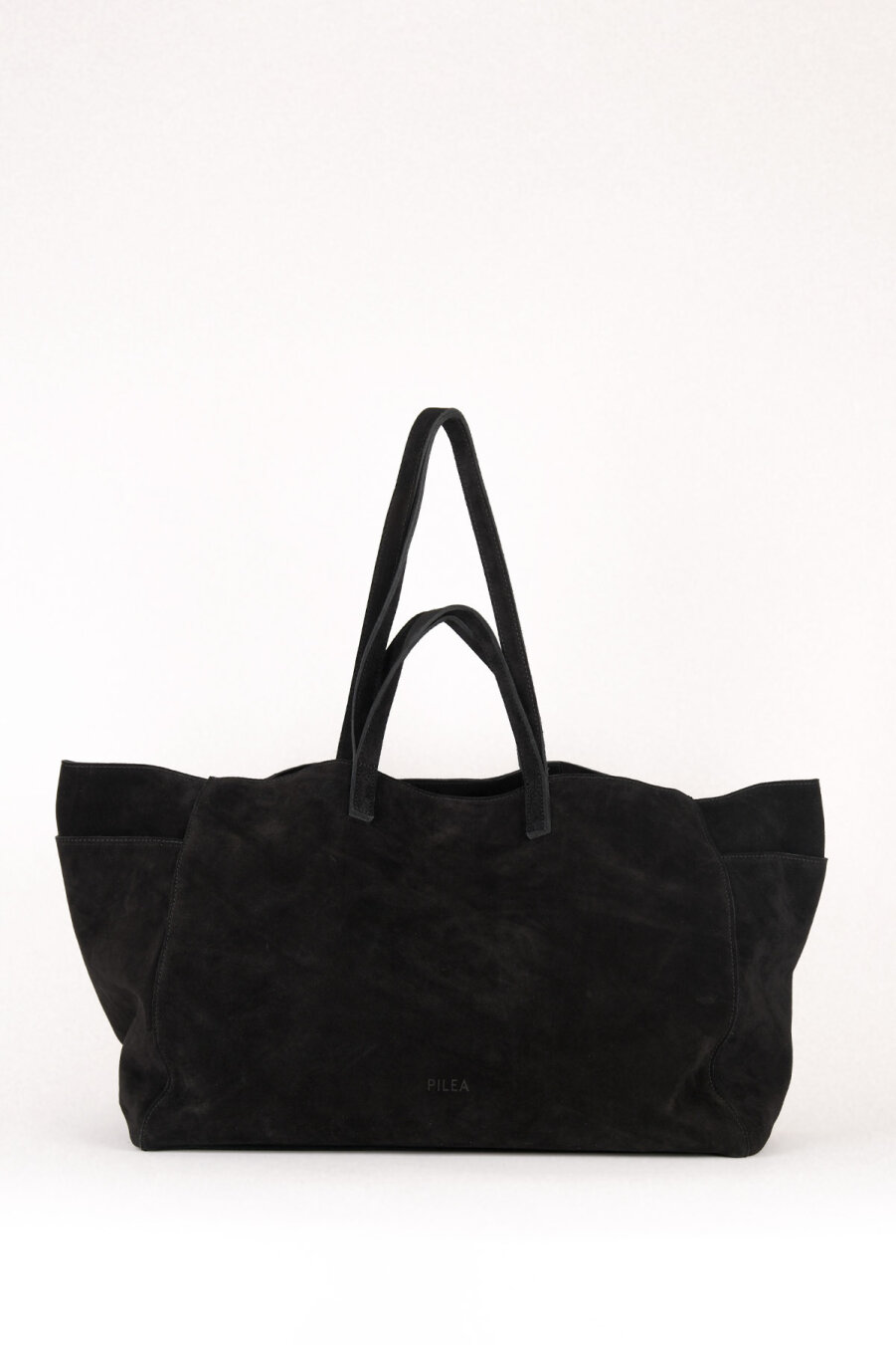 Suede Leather Boho Tote Bag Black - 2