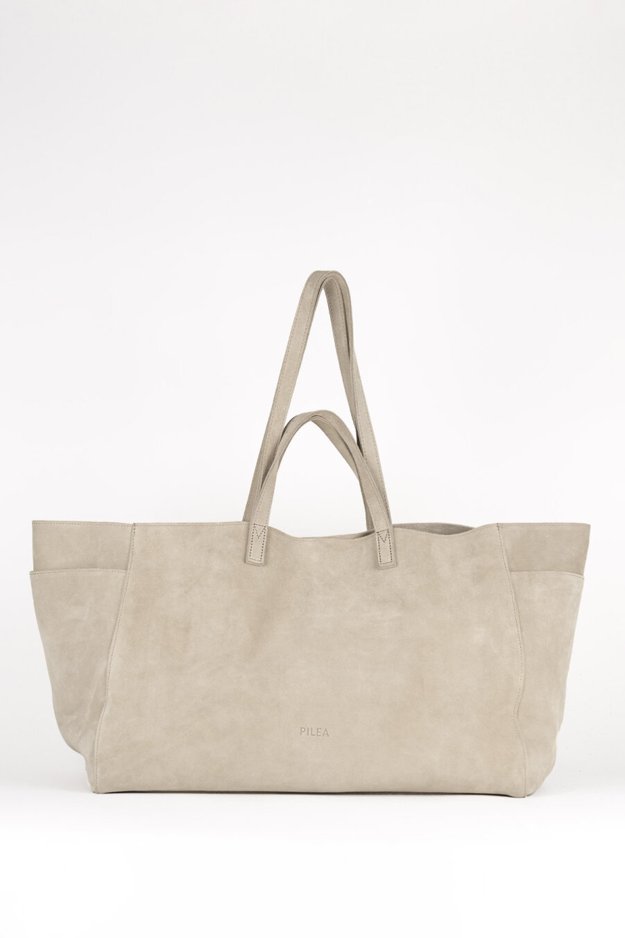 Suede Leather Boho Tote Bag Stone - 4