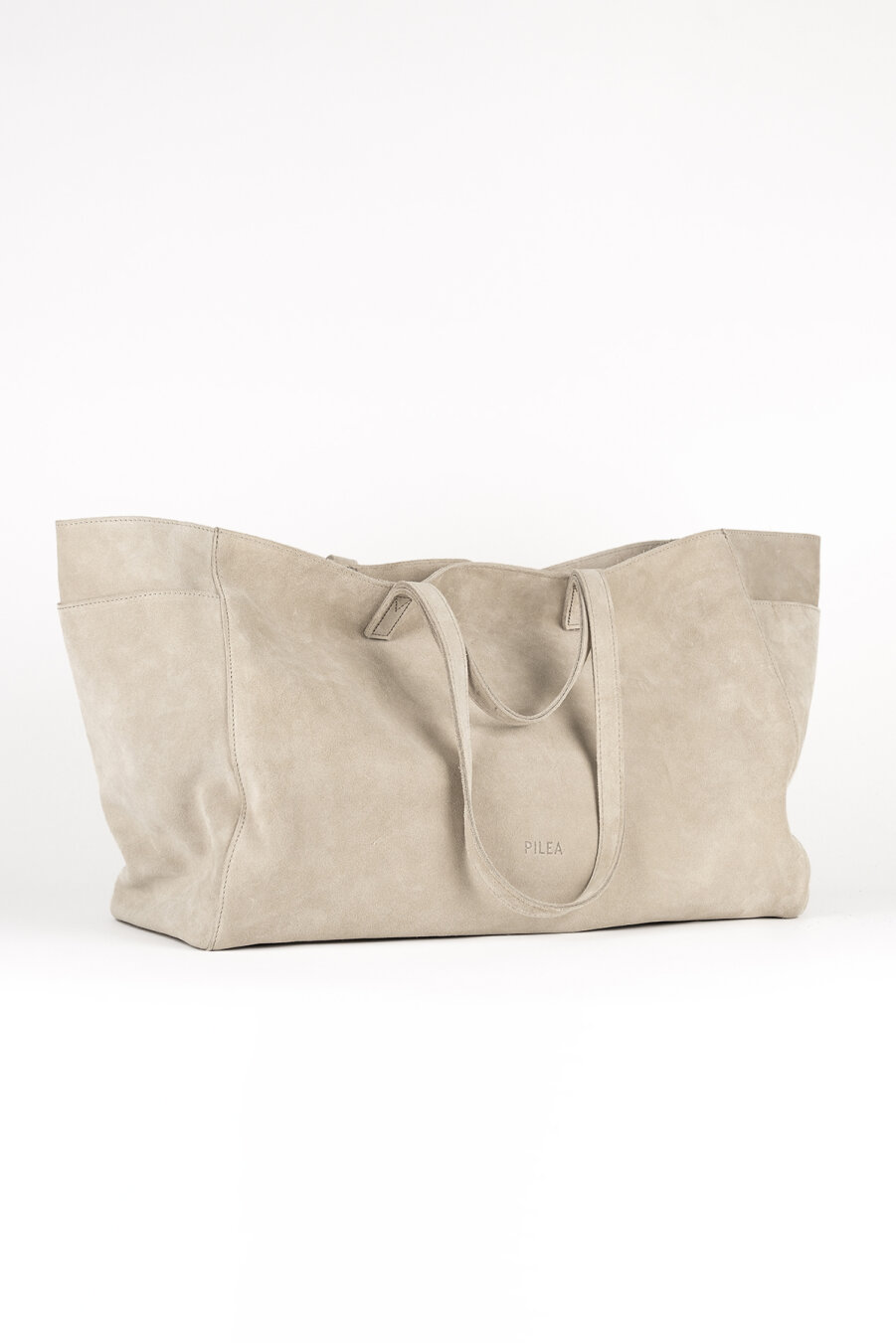 Suede Leather Boho Tote Bag Stone - 5