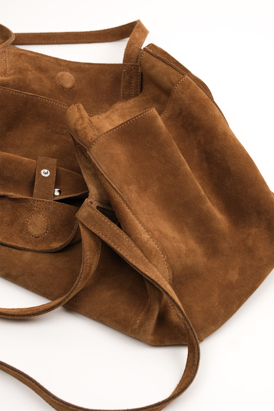 Suede Leather Boho Tote Bag Tan - 7