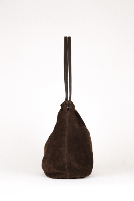 Suede Leather Hola Bag Chestnut - 5