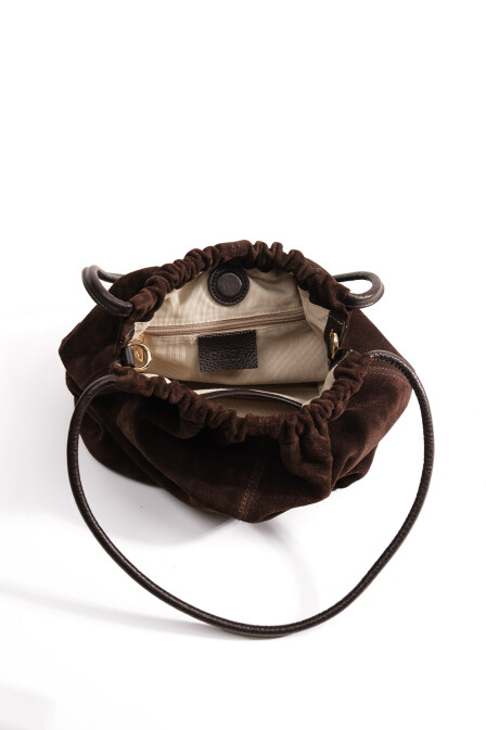 Suede Leather Hola Bag Chestnut - 7