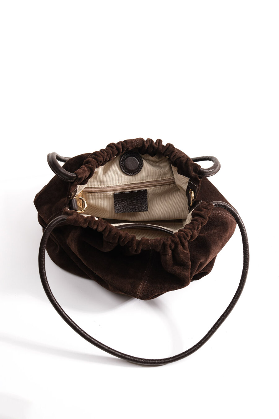Suede Leather Hola Bag Chestnut - 7