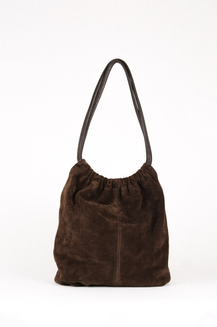 Suede Leather Hola Bag Chestnut - 4