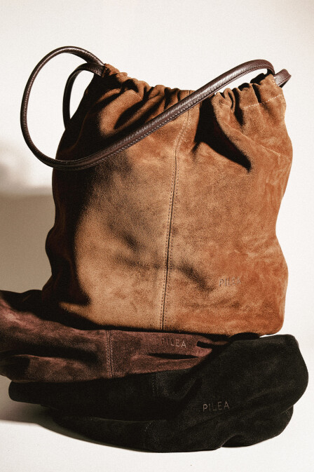 Suede Leather Hola Bag Tan 