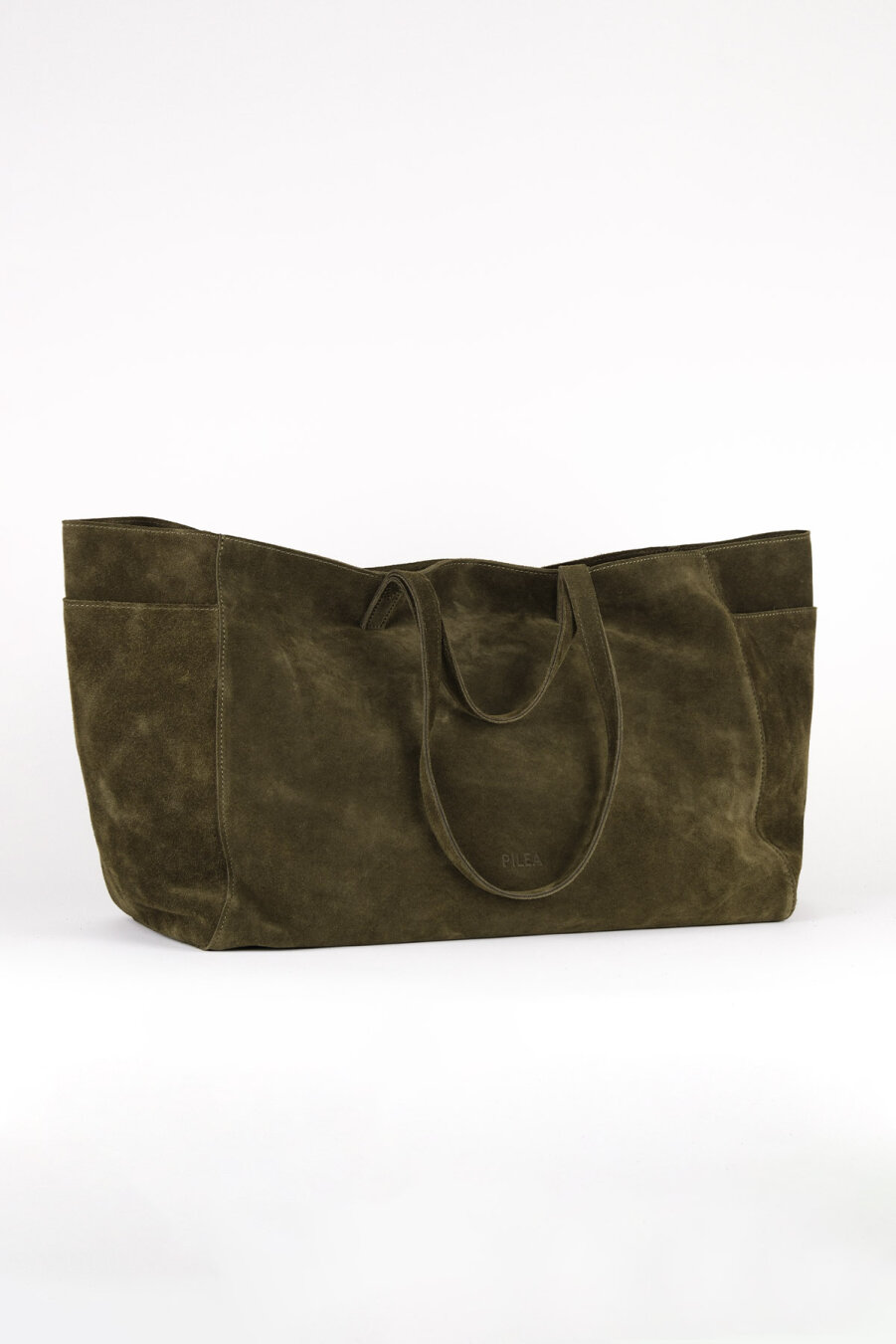 Süet Deri Boho Tote Bag Haki - 4