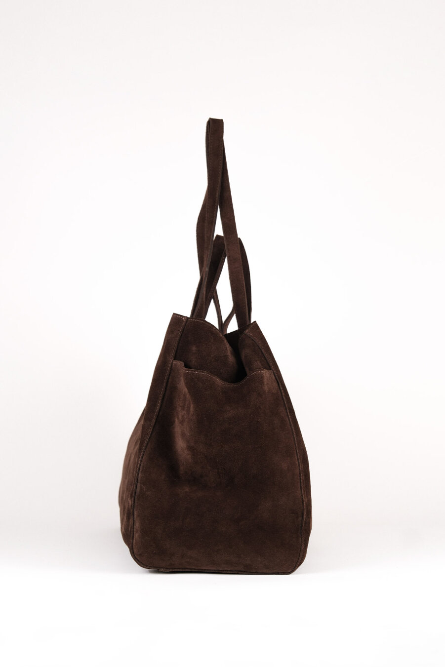 Süet Deri Boho Tote Bag Kahve - 3