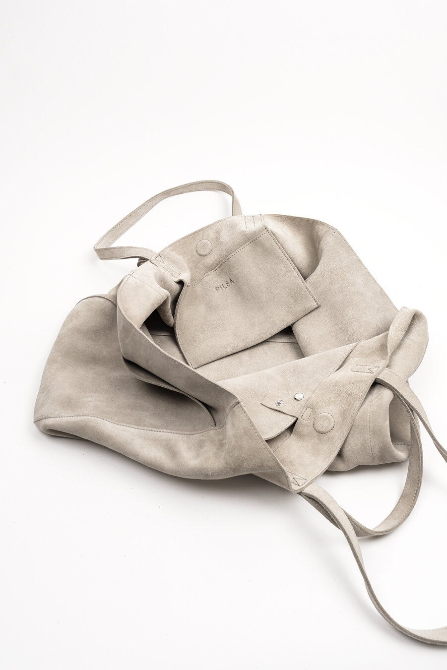 Süet Deri Boho Tote Bag Taş - 8