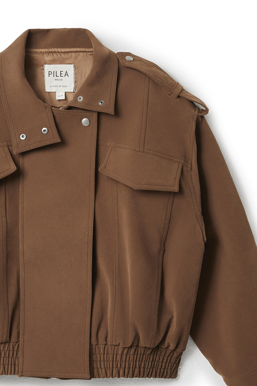 Tan Short Faux Suede Leather Jacket - 9