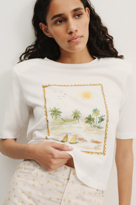 Vela Baskılı Vatkalı Tshirt - 1