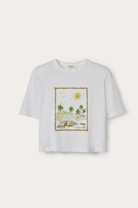 Vela Baskılı Vatkalı Tshirt - 3