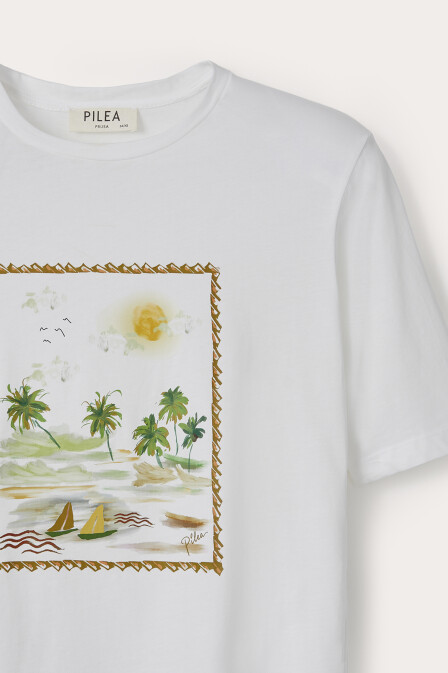 Vela Baskılı Vatkalı Tshirt - 5