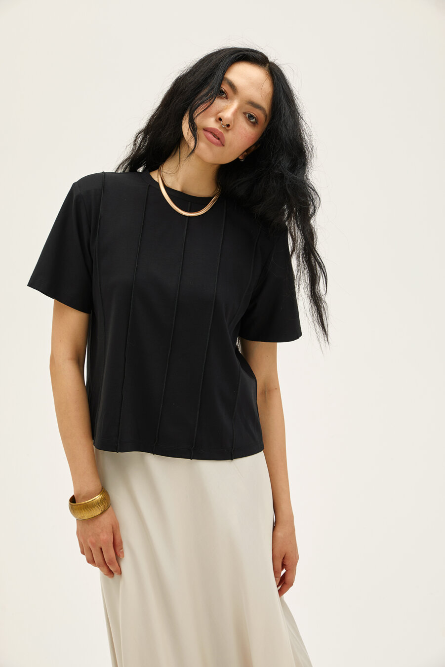 Viola Black Rayon Blouse - 1