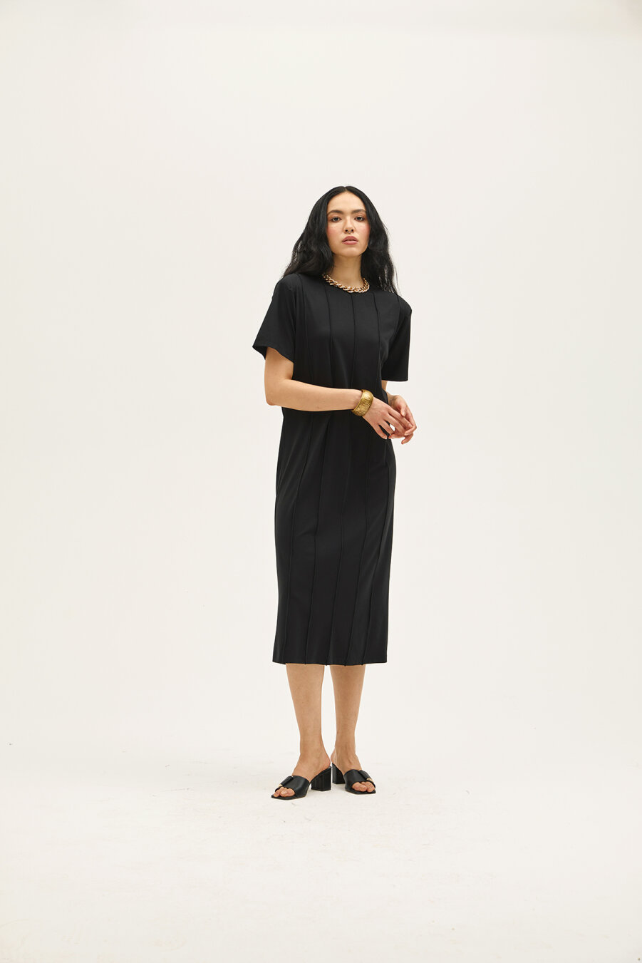 Viola Black Rayon Dress - 1