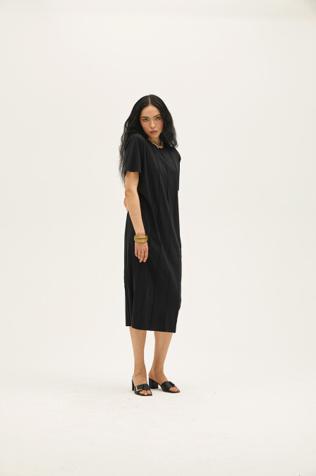 Viola Black Rayon Dress - 3