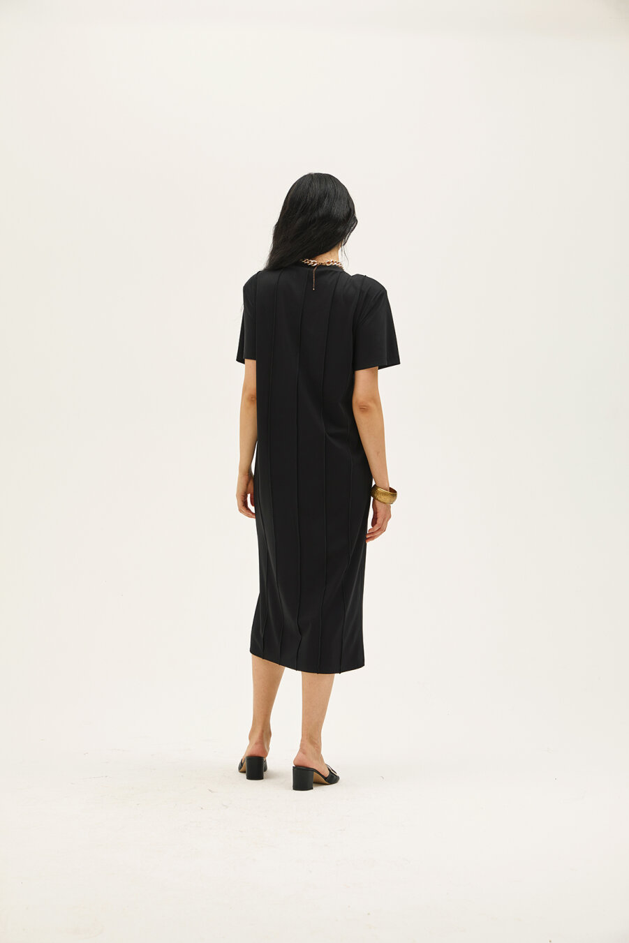 Viola Black Rayon Dress - 4