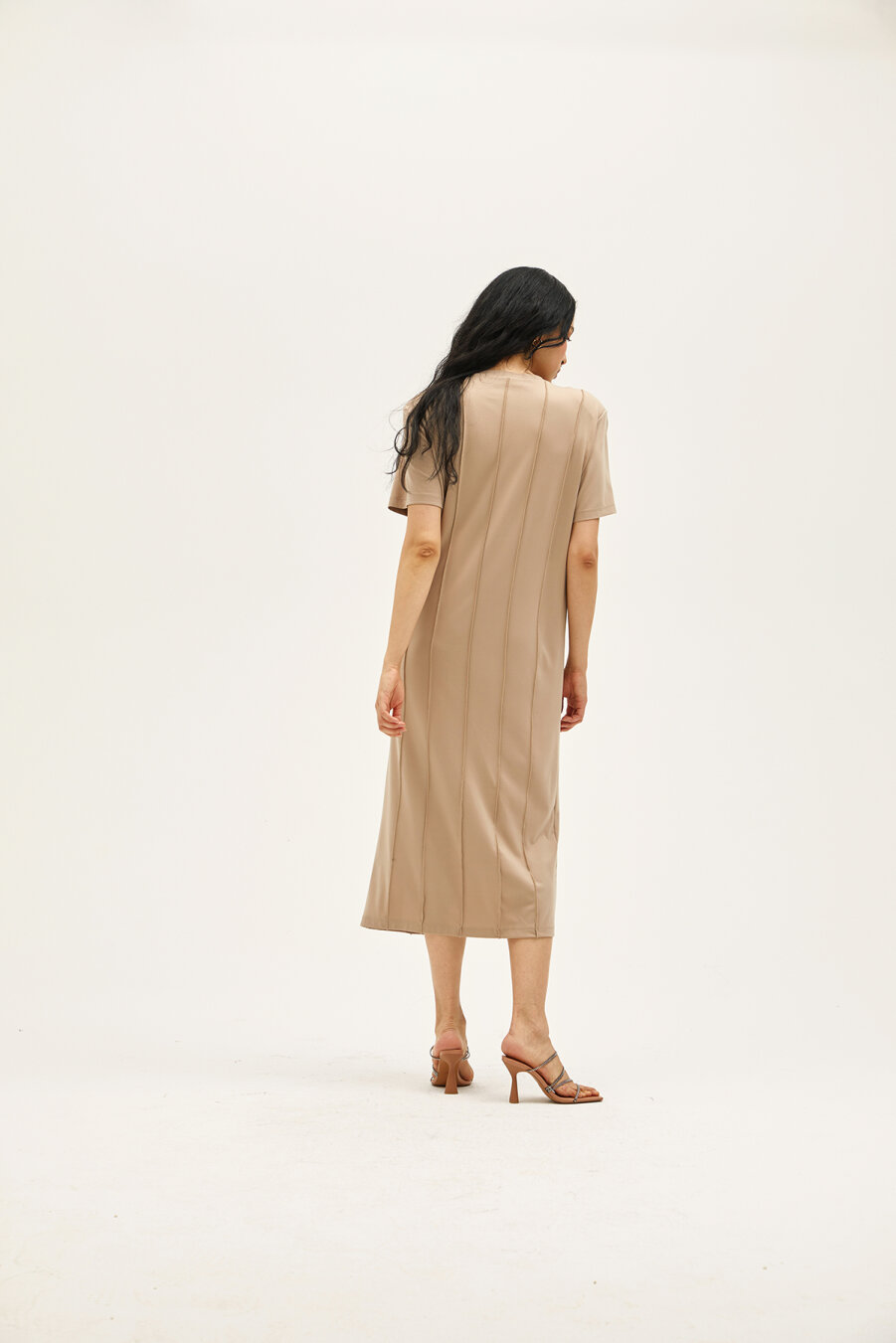 Viola Ecru Rayon Dress - 4