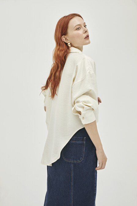 Wendy Asymmetrical Vanilla Shirt - 6