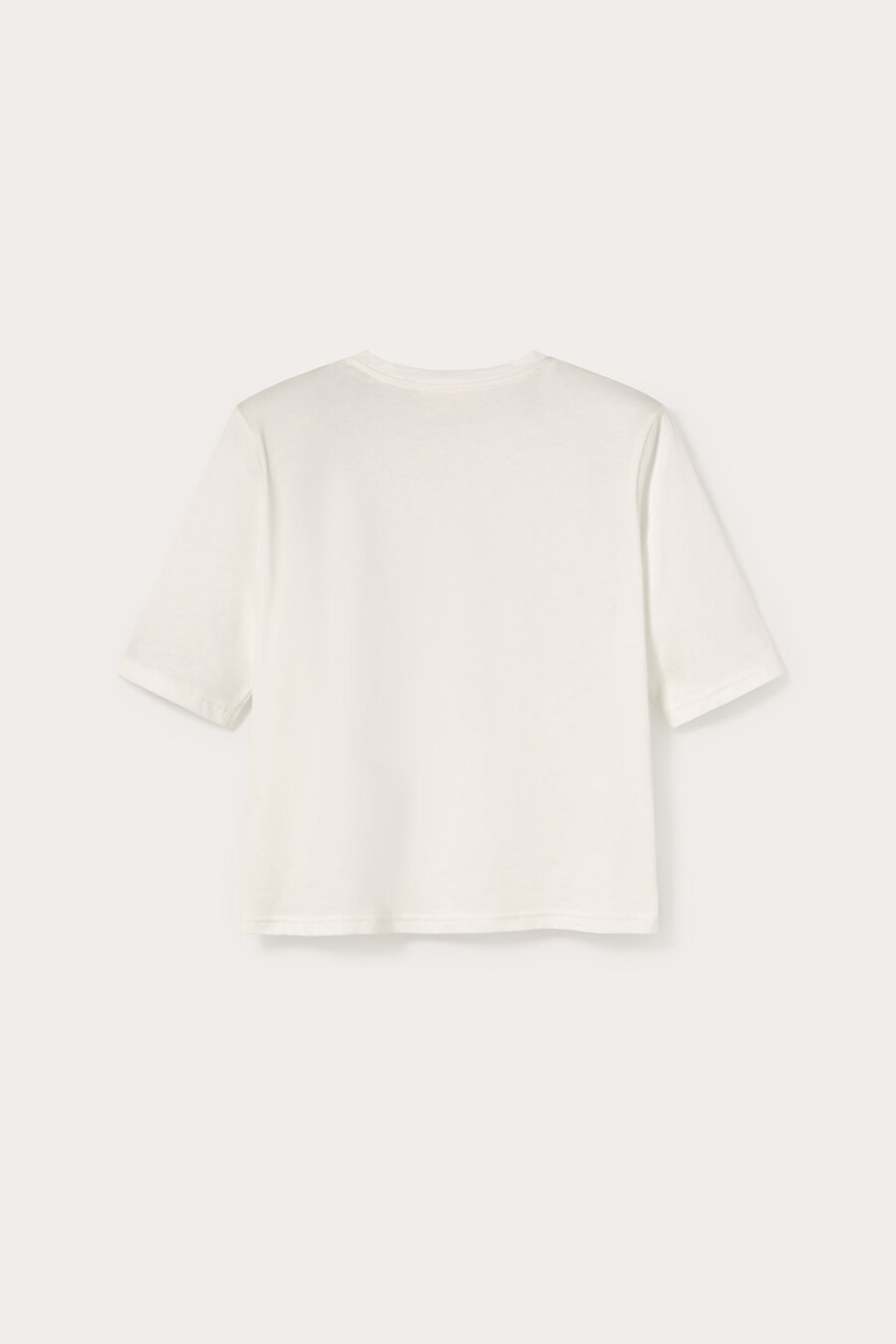 White Embroidered Detailed Padded T-shirt - 3