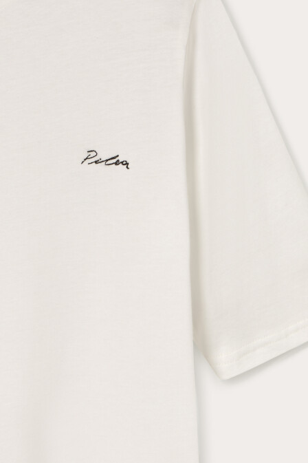 White Embroidered Detailed Padded T-shirt - 4